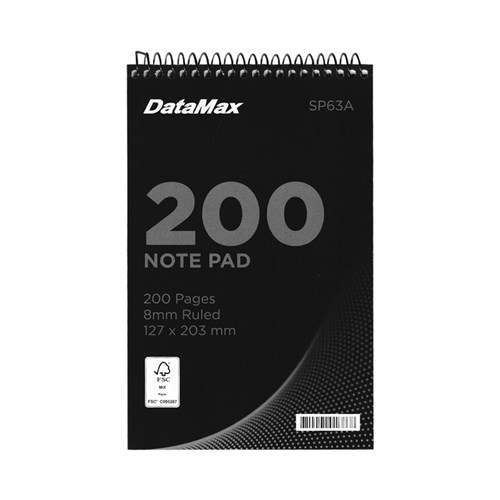 Datamax Spiral Notebook A5 200page 127x203mm Top Open 