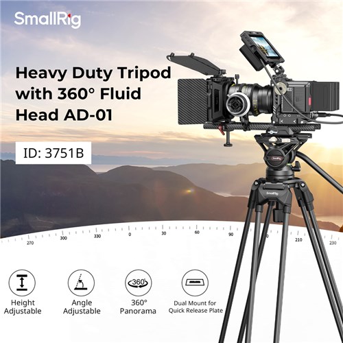 SmallRig AD-01 Heavy Duty Tripod Fluid Head 3751B_3 - Theodist