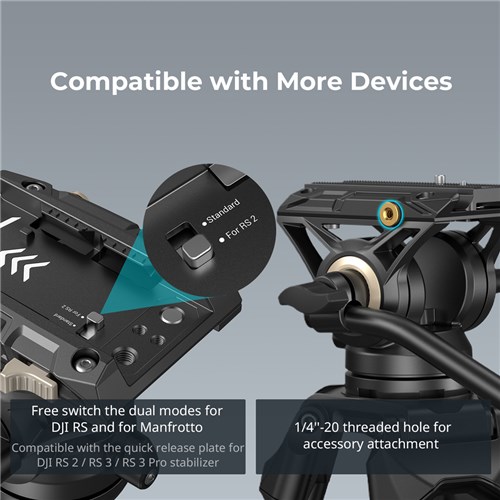 SmallRig AD-01 Heavy Duty Tripod Fluid Head 3751B_4 - Theodist
