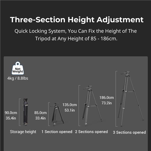 SmallRig AD-01 Heavy Duty Tripod Fluid Head 3751B_5 - Theodist