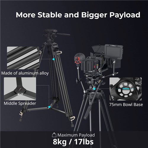 SmallRig AD-01 Heavy Duty Tripod Fluid Head 3751B_6 - Theodist