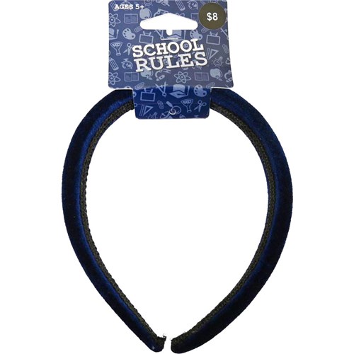 School Rules SRW2001105 Aliceband Velvet Navy - Theodist