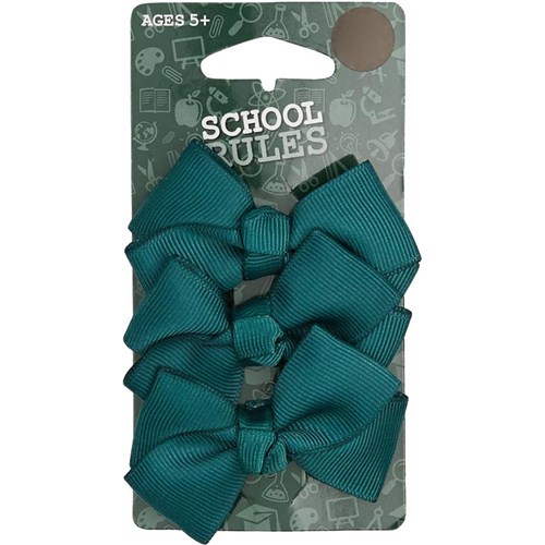 School Rules SRW2001110 Hairclip Snap Ribbon Green 3 / Pack - Theodist