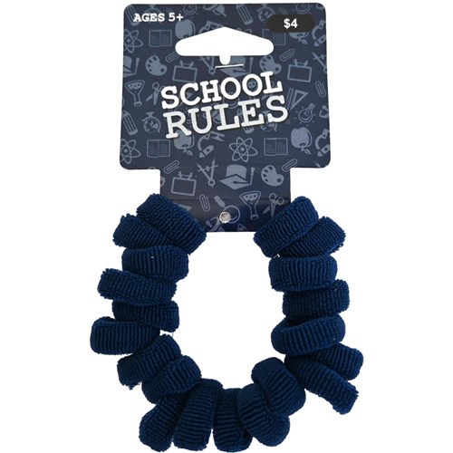 School Rules SRW2101108 Mini Nylon Hair Ties 20 / Pack Navy - Theodist