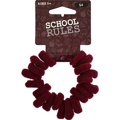 School Rules SRW2101128 Mini Nylon Hair Ties 20 / Pack Maroon - Theodist