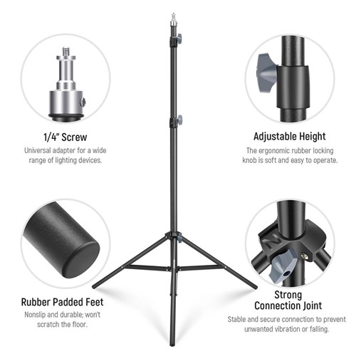 Neewer ST-200 200cm Metal Light Stand, (28-25-22mm) Tube Diameter, 10103709_4 - Theodist