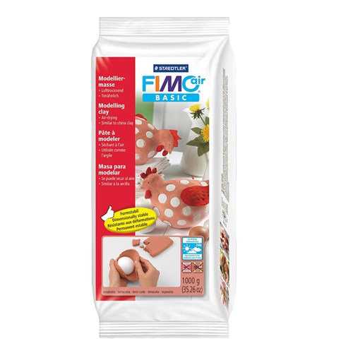 Staedtler FIMO Air Basic 1000g Air Drying Modelling Clay White, Flesh, Terracotta_2 - Theodist