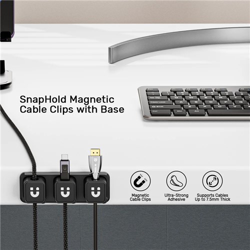 Unitek T1117ABK01 SnapHold Magnetic Cable Clips with Base 3 Clip Holders_2 - Theodist