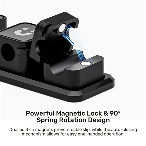 Unitek T1117ABK01 SnapHold Magnetic Cable Clips with Base 3 Clip Holders_3 - Theodist
