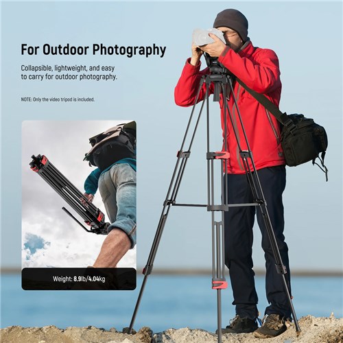 Neewer TP37 Video Tripod with Adjustable Fluid Head_7 - Theodist