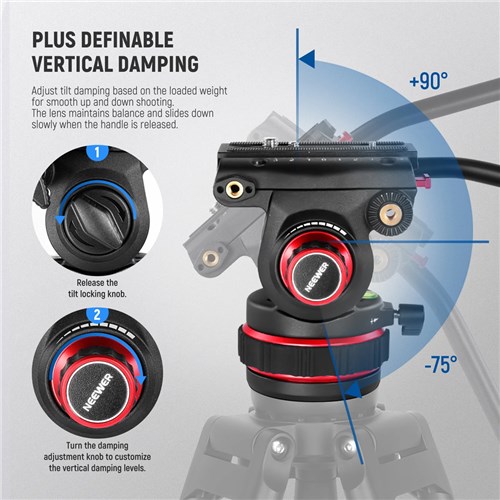 Neewer TP75 Upgraded Professional Video Tripod with Adjust Fluid Head_2 - Theodist
