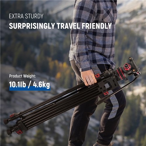 Neewer TP75 Upgraded Professional Video Tripod with Adjust Fluid Head_5 - Theodist