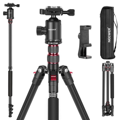 Neewer TP77 77” Two Center Axis Tripod and Phone Clip - Theodit
