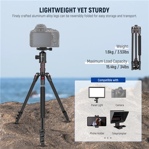 Neewer TP77 77” Two Center Axis Tripod and Phone Clip_1 - Theodit