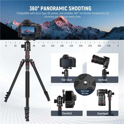 Neewer TP77 77” Two Center Axis Tripod and Phone Clip_3 - Theodit