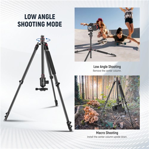 Neewer TP77 77” Two Center Axis Tripod and Phone Clip_4 - Theodit