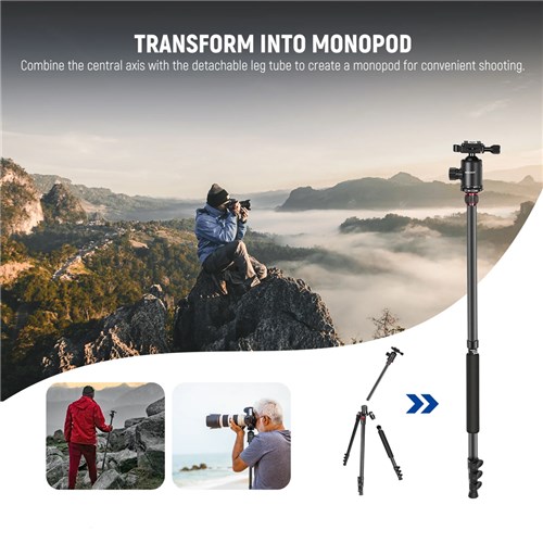 Neewer TP77 77” Two Center Axis Tripod and Phone Clip_5 - Theodit