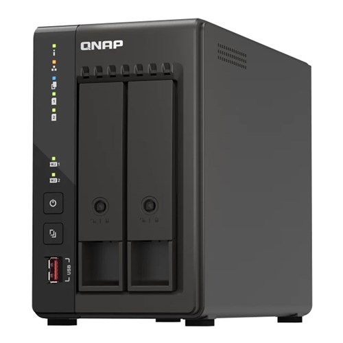 QNAP  2-BAY NAS 3.5"(0/2), CEL QC 2.6GHz, 8GB 2.5GbE(2) M.2(2 ), HDMI(2) TS-253E-8G_2 - Theodist