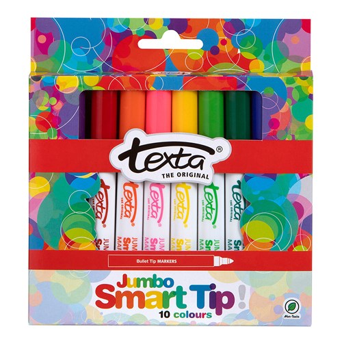 Texta TX220 Smarttip Coloured Markers Assorted 10 Pack - Theodist