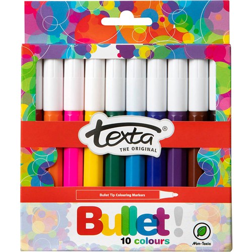 Texta TX230 Bullet Tip Colouring Markers 10 Pack - Theodist