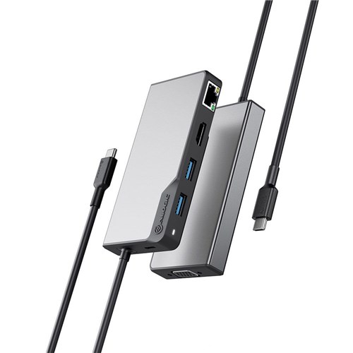 Alogic USB-C Fusion Max 6-in-1 Hub, HDMI/VGA/USB-A/GE/USB-C UCFUPRGVV2-SGR_2 - Theodist