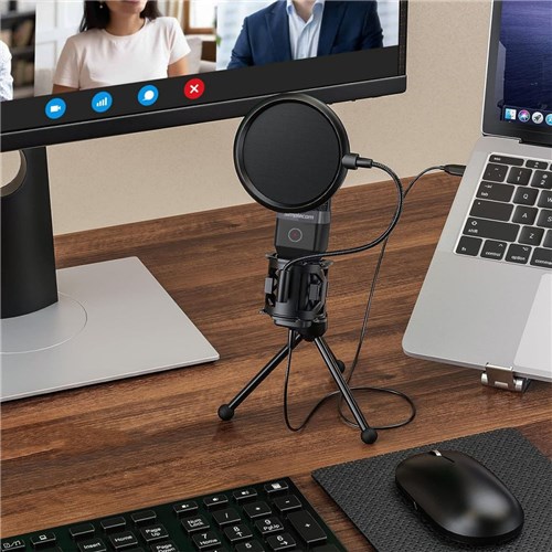 Simplecom UM650 Microphone USB Condenser Gaming RGB Lights with Tripod_3 - Theodist