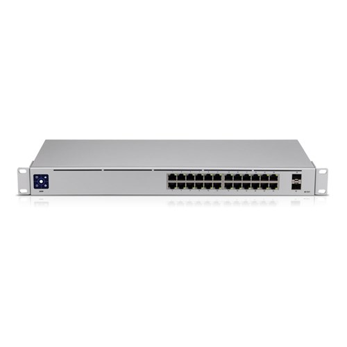 Ubiquiti USW-24 UniFi 24-Port Gigabit Ethernet Switch 2X SFP Touch Display Fanless - Theodist