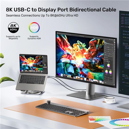 Unitek USB-C to DisplayPort 1.8M Cable Bidirectional V1423DGY01_1- Theodist
