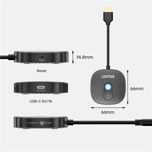 Unitek V1711ABK01 Wireless HDMI Transmitter/Receiver Adapter (1TX-2RX) 1080p_6 - Theodist