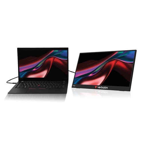 Verbatim 32406 Light Series Portable Monitor, Full HD LCD, 15.6" IPS 1920x1080 60Hz, USB-C, HDMI, with Speaker_1 - Theodist
