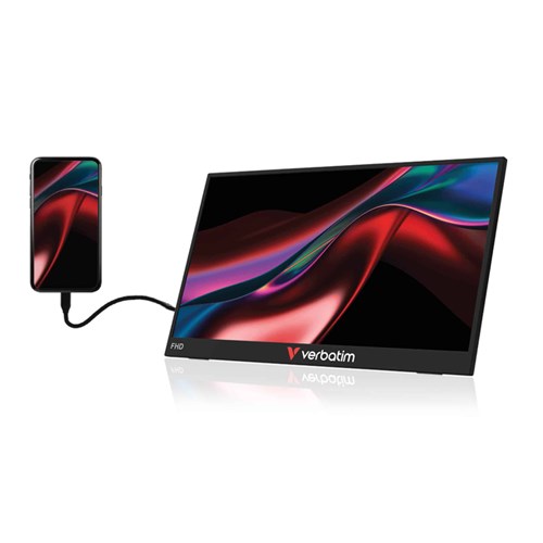 Verbatim 32406 Light Series Portable Monitor, Full HD LCD, 15.6" IPS 1920x1080 60Hz, USB-C, HDMI, with Speaker_2 - Theodist