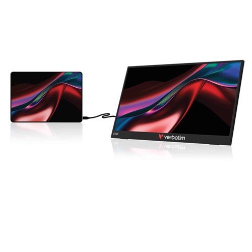 Verbatim 32406 Light Series Portable Monitor, Full HD LCD, 15.6" IPS 1920x1080 60Hz, USB-C, HDMI, with Speaker_3 - Theodist