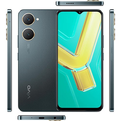 VIVO Y03 Mobile Phone Helio G85, 64GB, 4GB RAM, 5000mAh +15W, 6.56" Space Black, Green_1 - Theodist