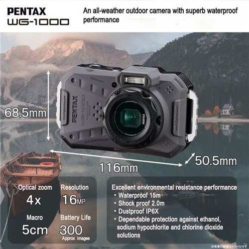 Pentax WG-1000 Waterproof Compact Camera, Colours_2  - Theodist
