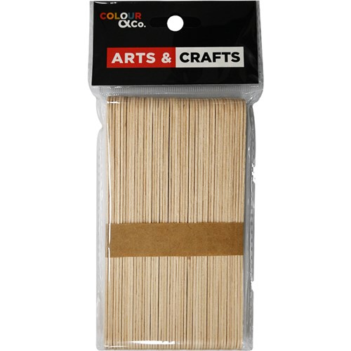 Colour & Co. WPS50N Wooden Popsicles Sticks Natural Colour, 150mm, 50 Pack - Theodist