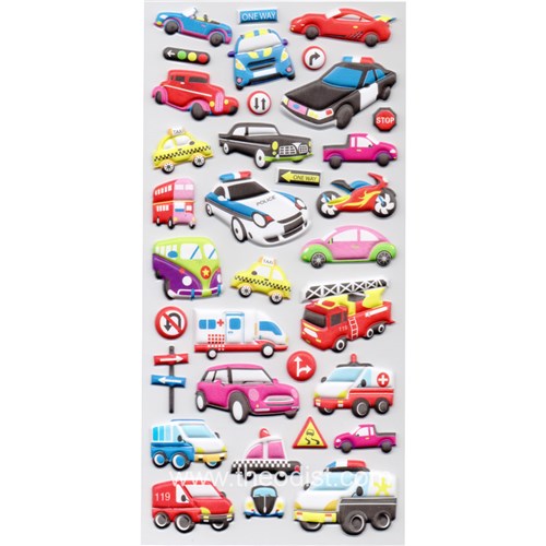 Inamazy Cars & Trucks Puffy Foam 3D Stickers WR006_2 - Theodist