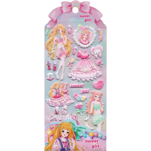 3D Stickers Dress-up Mermaid Green/Purple Assorted 95x230mm DN022_1 - Theodist