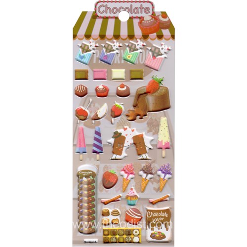 Inamazy Bread, Chocolate, Pizza Puffy Foam 3D Stickers Assorted WR037_1 - Theodist