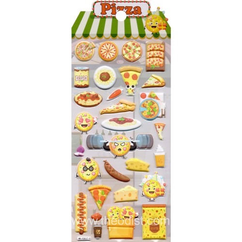 Inamazy Bread, Chocolate, Pizza Puffy Foam 3D Stickers Assorted WR037_2 - Theodist