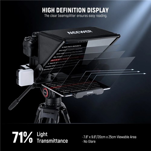 Neewer X14 III Aluminum Alloy Teleprompter with 501PL Quick Shoe Plate_1 - Theodist