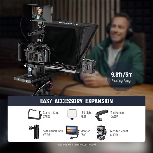 Neewer X14 III Aluminum Alloy Teleprompter with 501PL Quick Shoe Plate_4 - Theodist