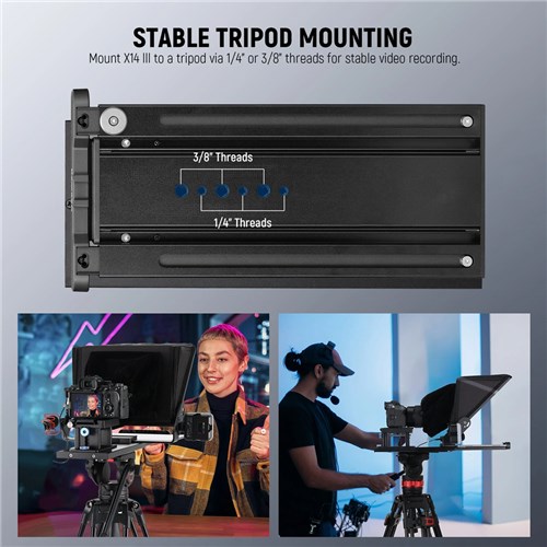 Neewer X14 III Aluminum Alloy Teleprompter with 501PL Quick Shoe Plate_7 - Theodist