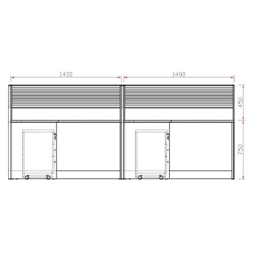 Partitioned Workstation Luca Series 4 Person Desk 2800x2800mm_4 - Theo