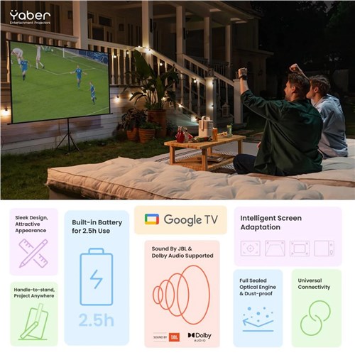 Yaber T2 Plus Portable FHD Projector YACBK01053_4 - Theodist