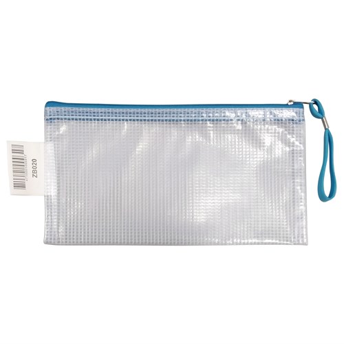 DataMax Mesh Envelope with Zip B6 222x120mm Assorted_BLU - Theodist