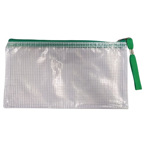 DataMax Mesh Envelope with Zip B6 222x120mm Assorted_GRN - Theodist