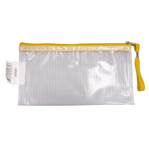 DataMax Mesh Envelope with Zip B6 222x120mm Assorted_YEL - Theodist