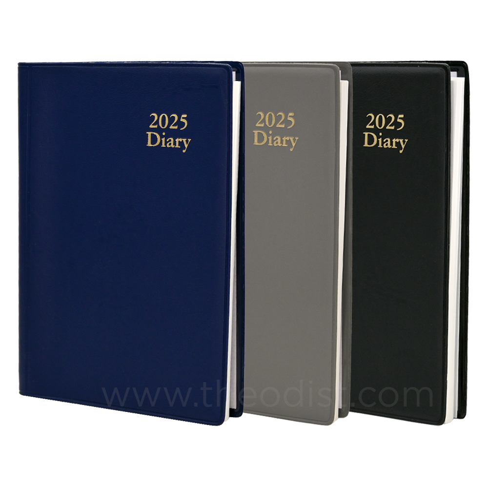 Carnegie 427BLK 2025 A7 Diary Black, Blue, Grey Week To An Opening