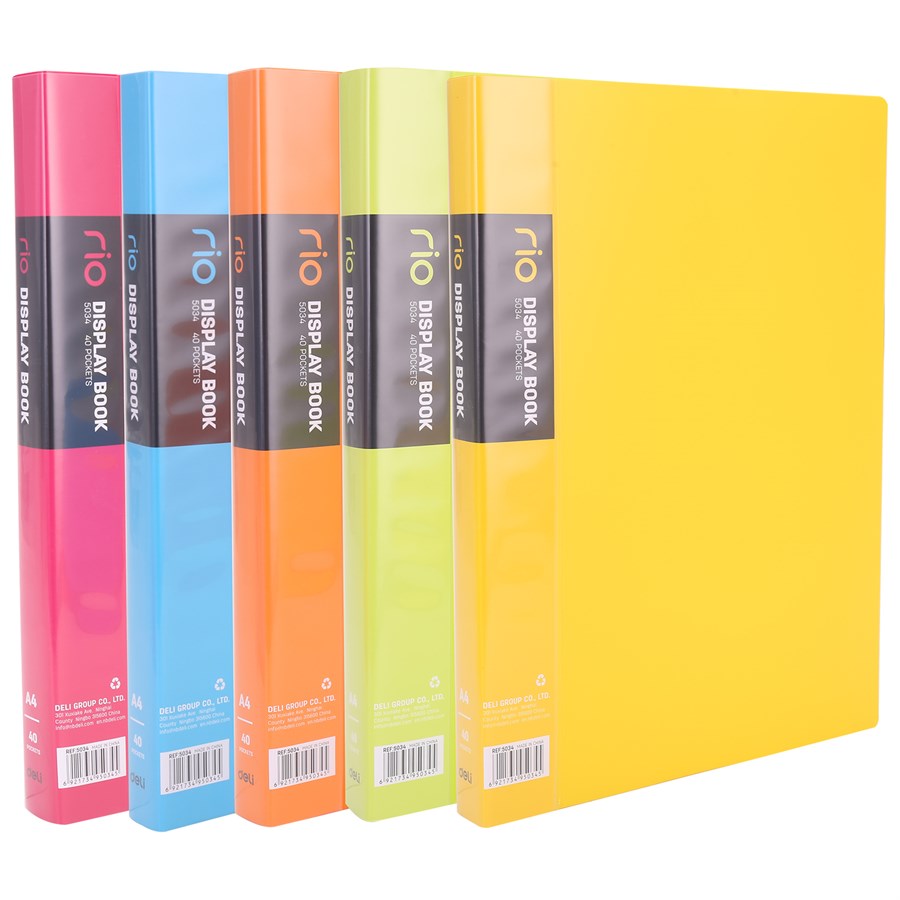 Display Books - DISPLAY BOOK A4 40 POCKETS 80 PAGE RIO VIVID COLOUR ...