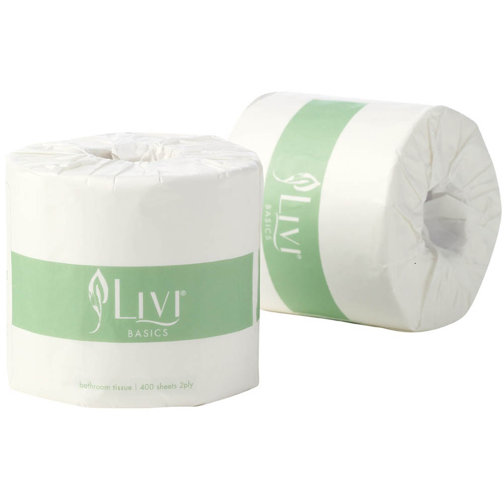 TOILET PAPER 2PLY SINGLE PACK LIVI BASICS 400sheets/roll Theodist